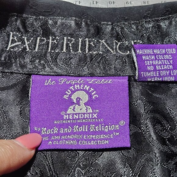 Rock and Roll Religion Jimi Hendrix Men Black Shirt XL Embroidery Rock Boho Lux - Picture 6 of 16